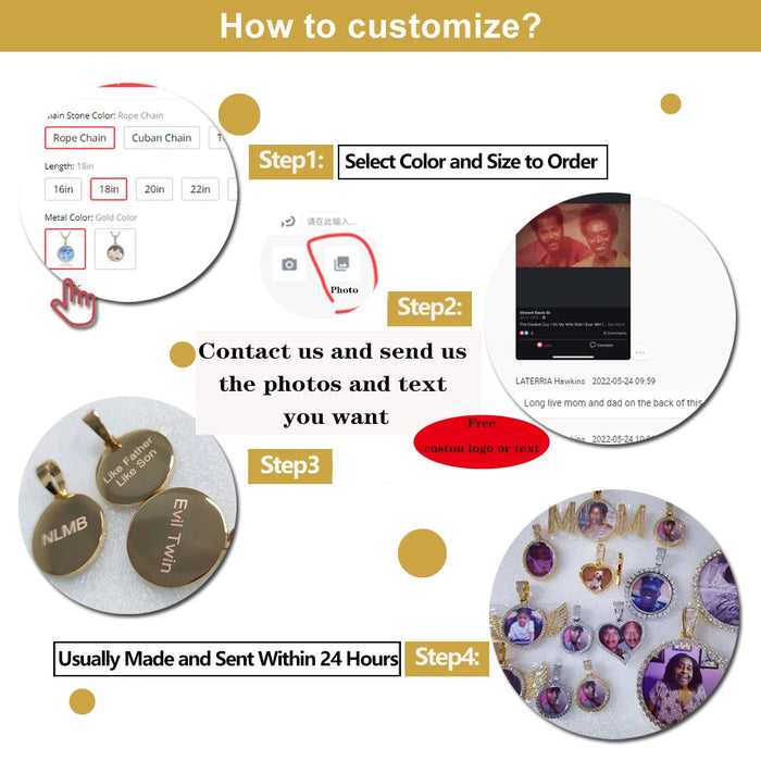 Personalized Picture Pendant Charm