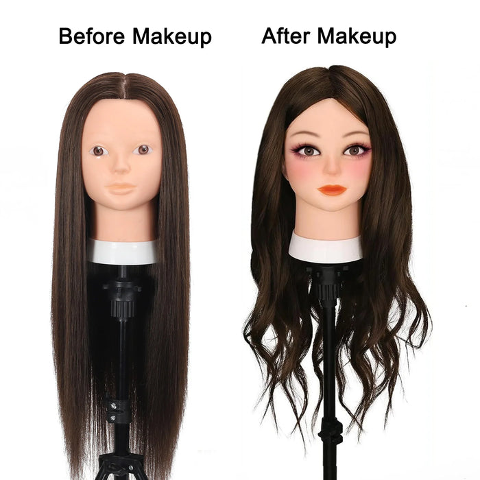 Mannequin Head 80% Real Human Hair