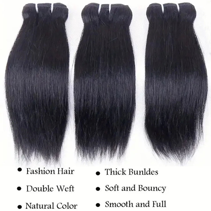 Short Human Hair Weave Bone Straight