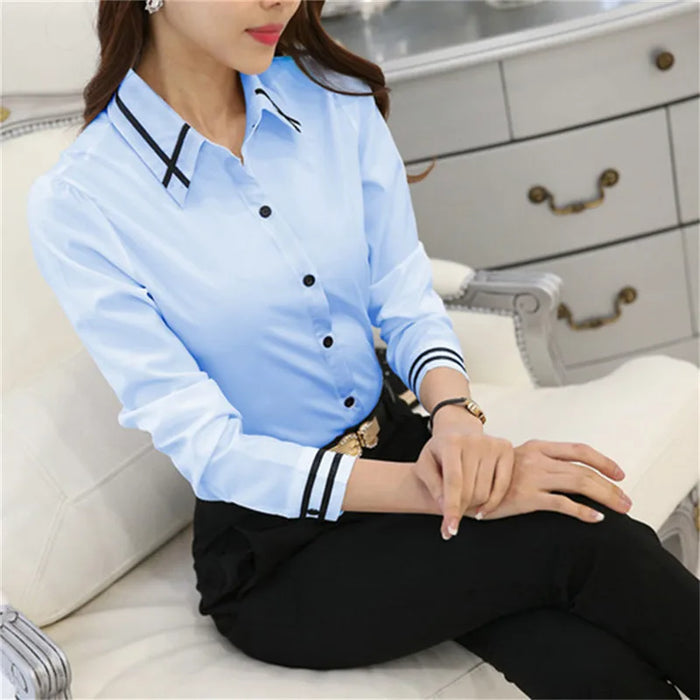 Lady Shirt Female Chiffon Slim