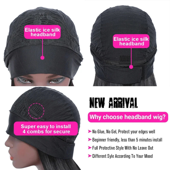 Headband Wig Human Hair