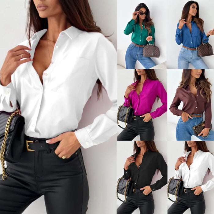 V-Neck Shirt Office Women's Wear