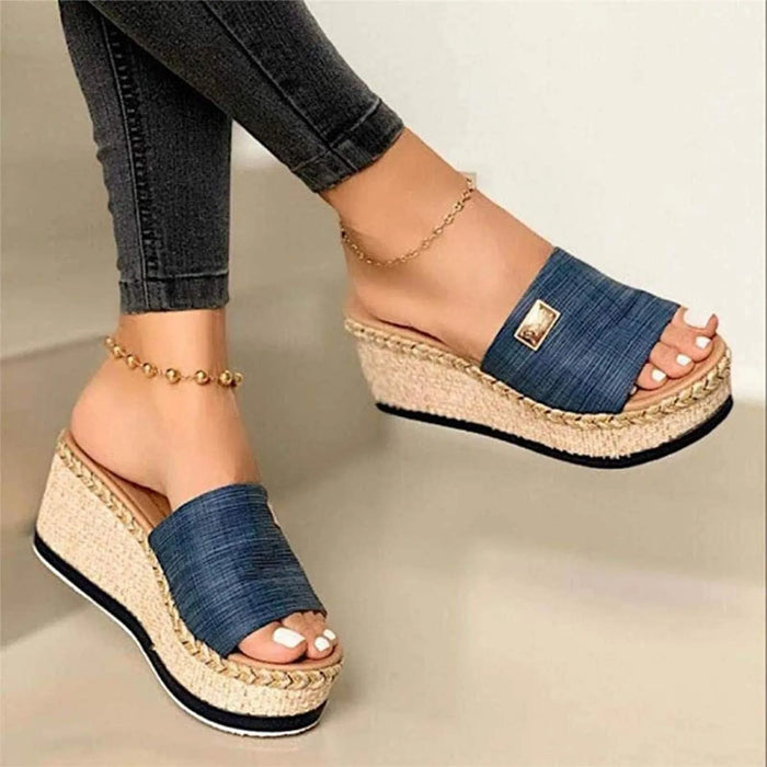 Sandals, Wedge Heel, Straps,