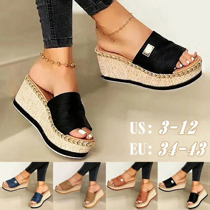 Sandals, Wedge Heel, Straps,