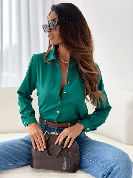 V-Neck Shirt Office Women's Wear