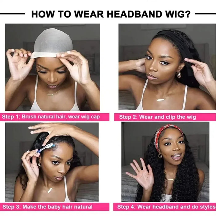 Headband Wig Human Hair