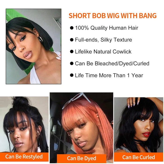 Human Hair Bob Wig Brazilian