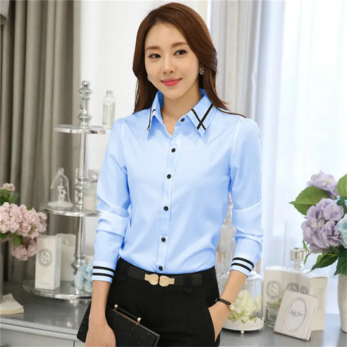 Lady Shirt Female Chiffon Slim