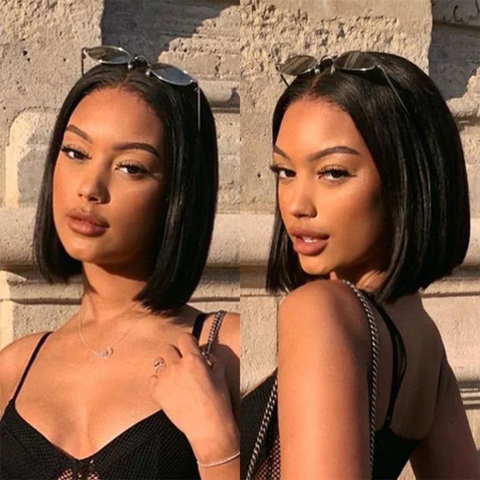 Short Human Hair Weave Bone Straight