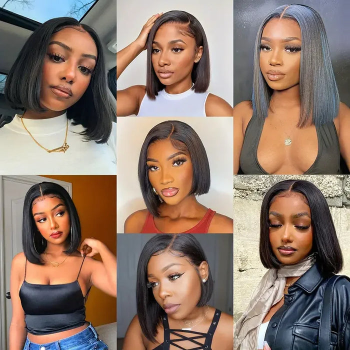 Short Human Hair Weave Bone Straight