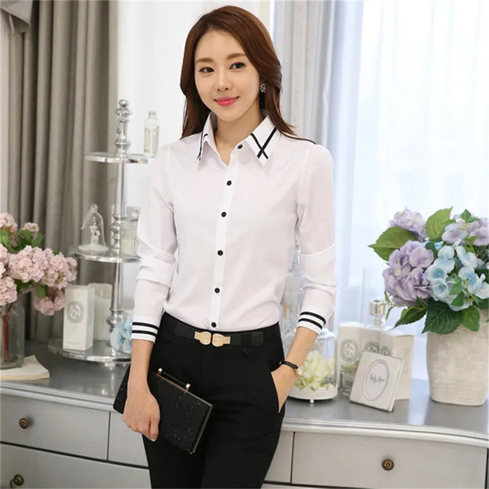 Lady Shirt Female Chiffon Slim