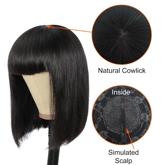 Human Hair Bob Wig Brazilian