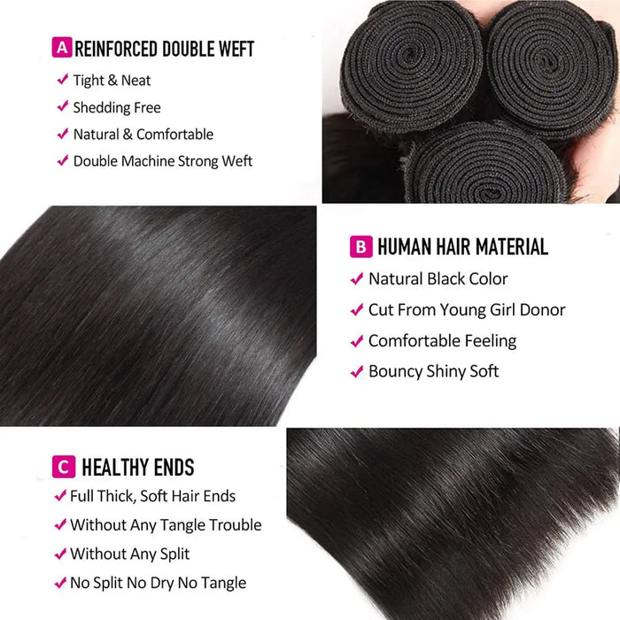 Human Hair Bundles Straight Hair Weave
