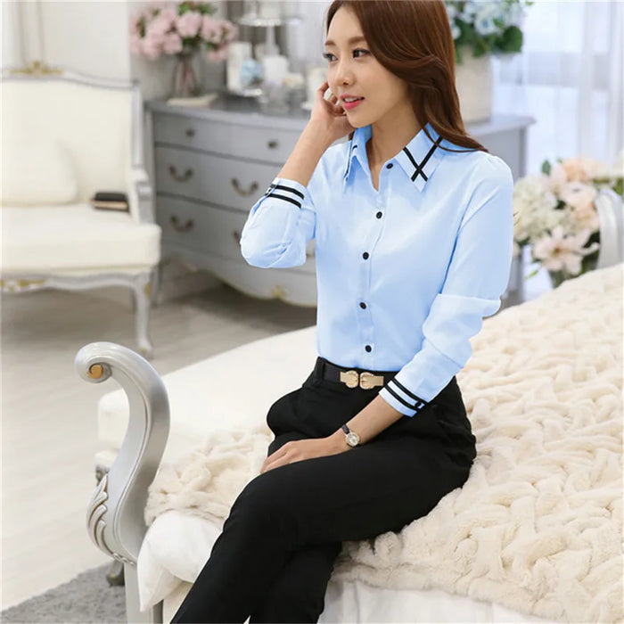 Lady Shirt Female Chiffon Slim